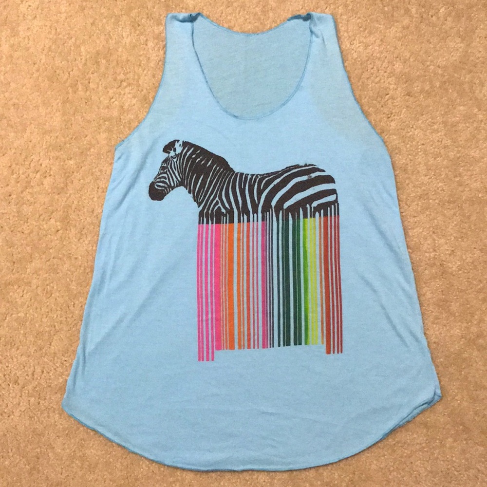 Running Rainbow Zebra Barcode tank